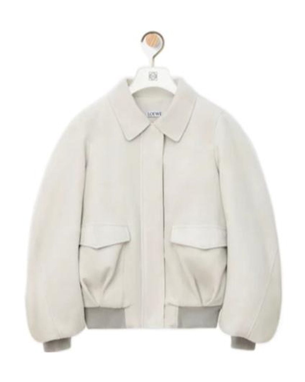 Loewe White Leather-Blend Bomber Jacket