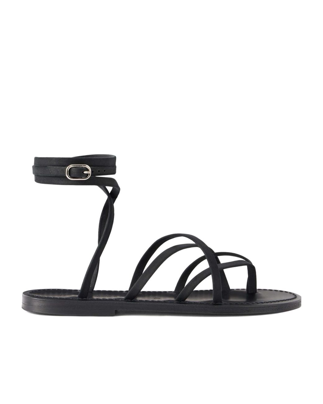 K. Jacques Black Zenobie Nubuck Sandals