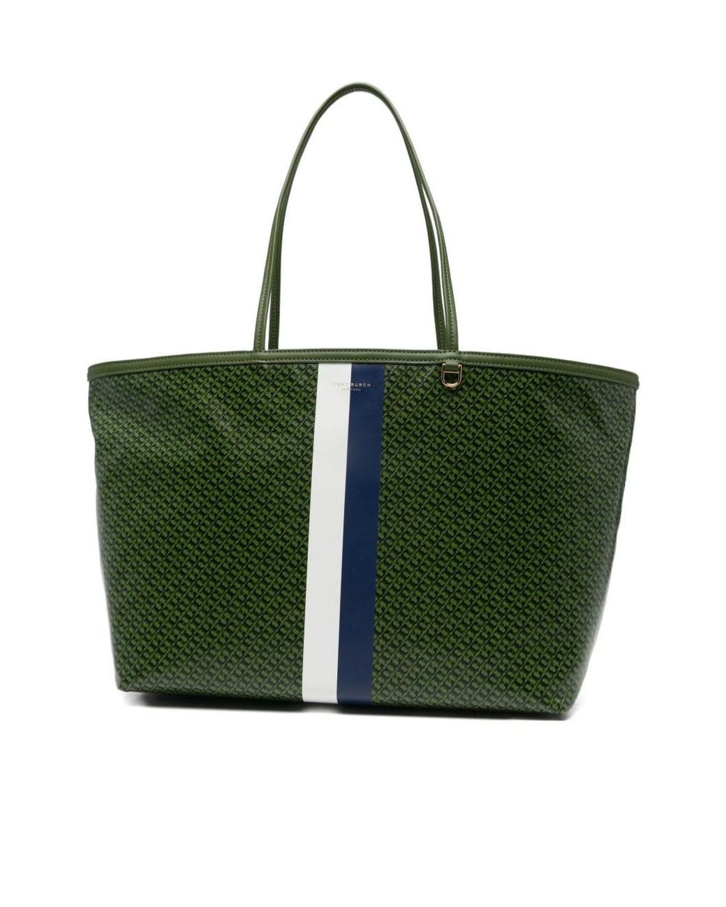 Tory Burch Green The Racer Tote Bag
