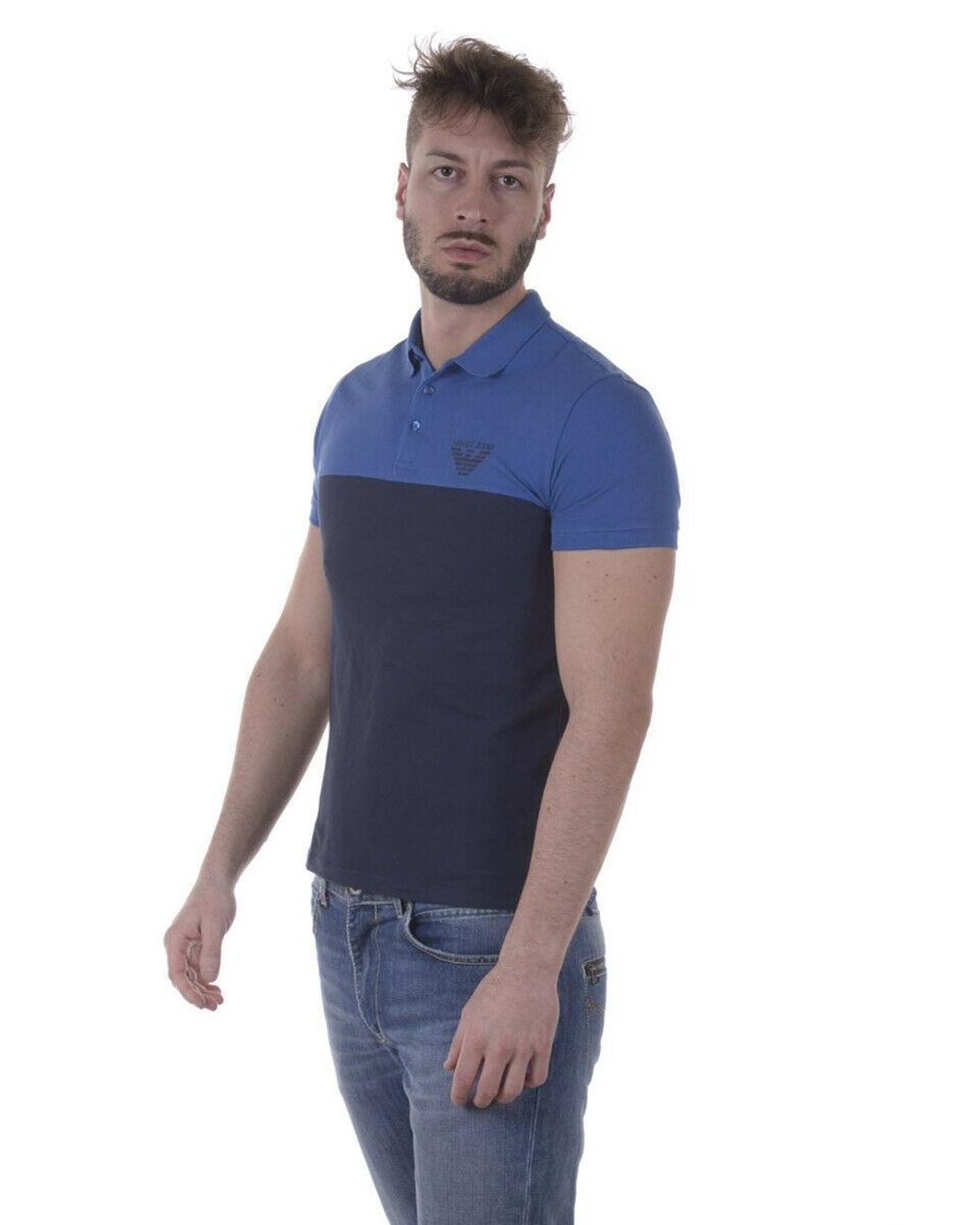 Armani Jeans Blue Logo Polo Shirt for men