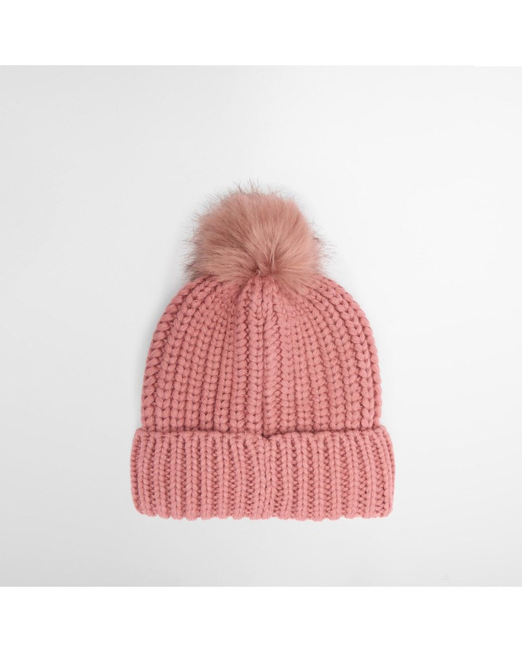 Barbour Pink Chunky Knit Beanie