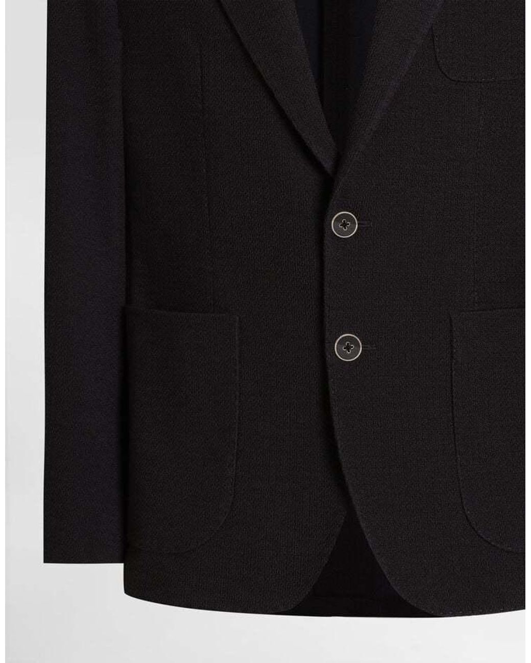 Dolce & Gabbana Black Single-Breasted Taormina Jersey Jacket for men