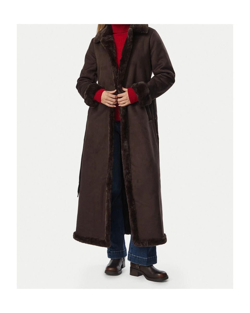 Ralph Lauren Brown Lauren Shea Belted Long Coat
