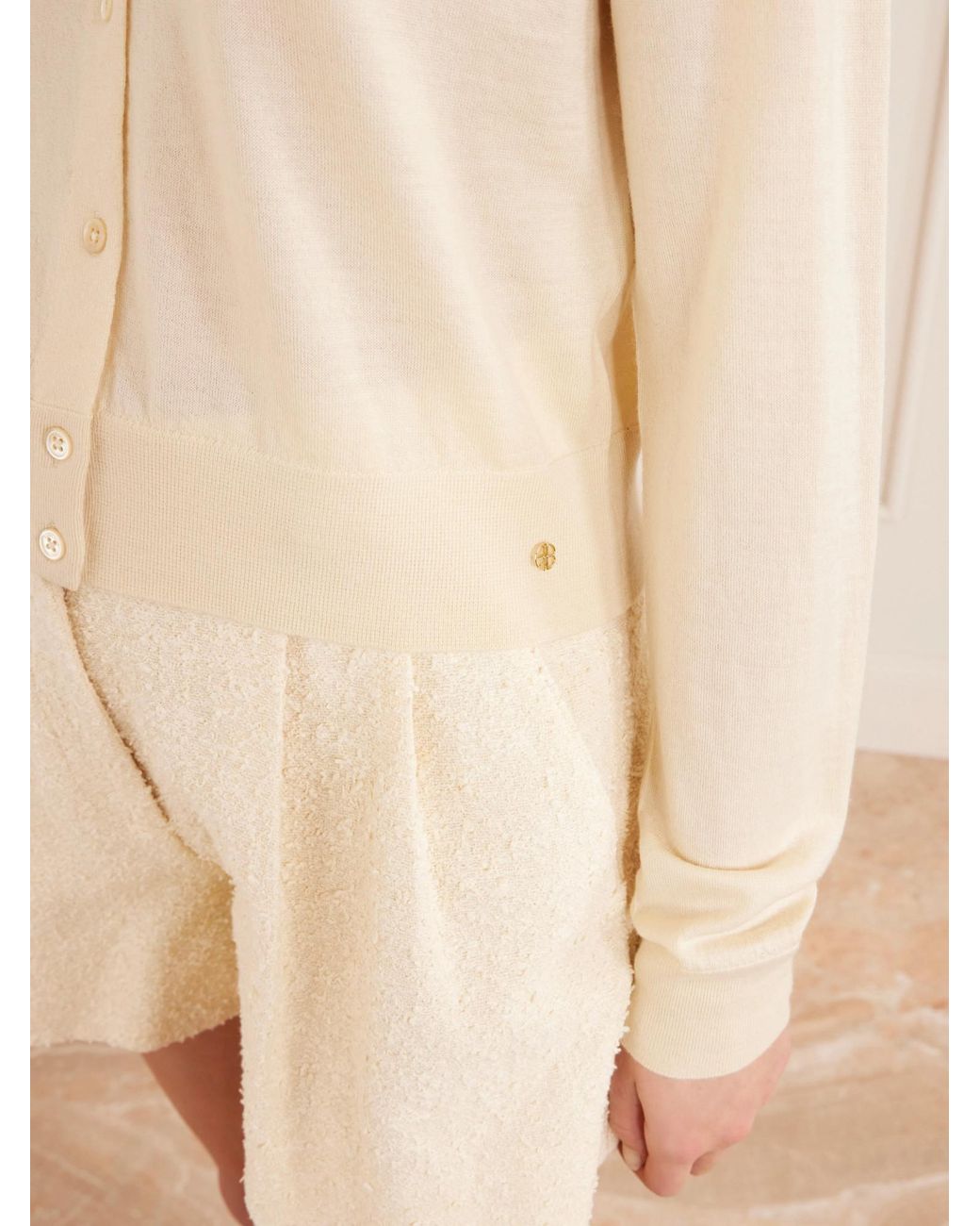 Anine Bing Natural Cashmere Cardigan