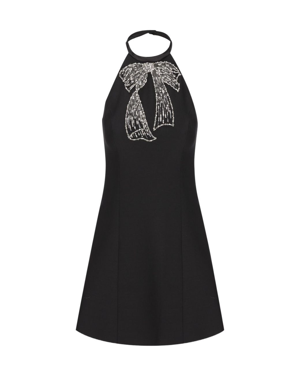 Valentino Black Bow Embellished Halterneck Dress