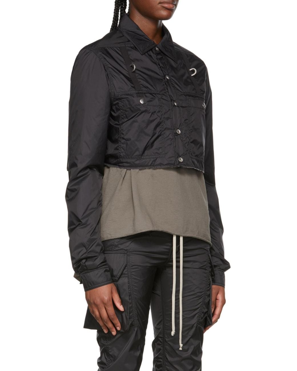 Rick Owens Black Short Ribbon Casual Jacket