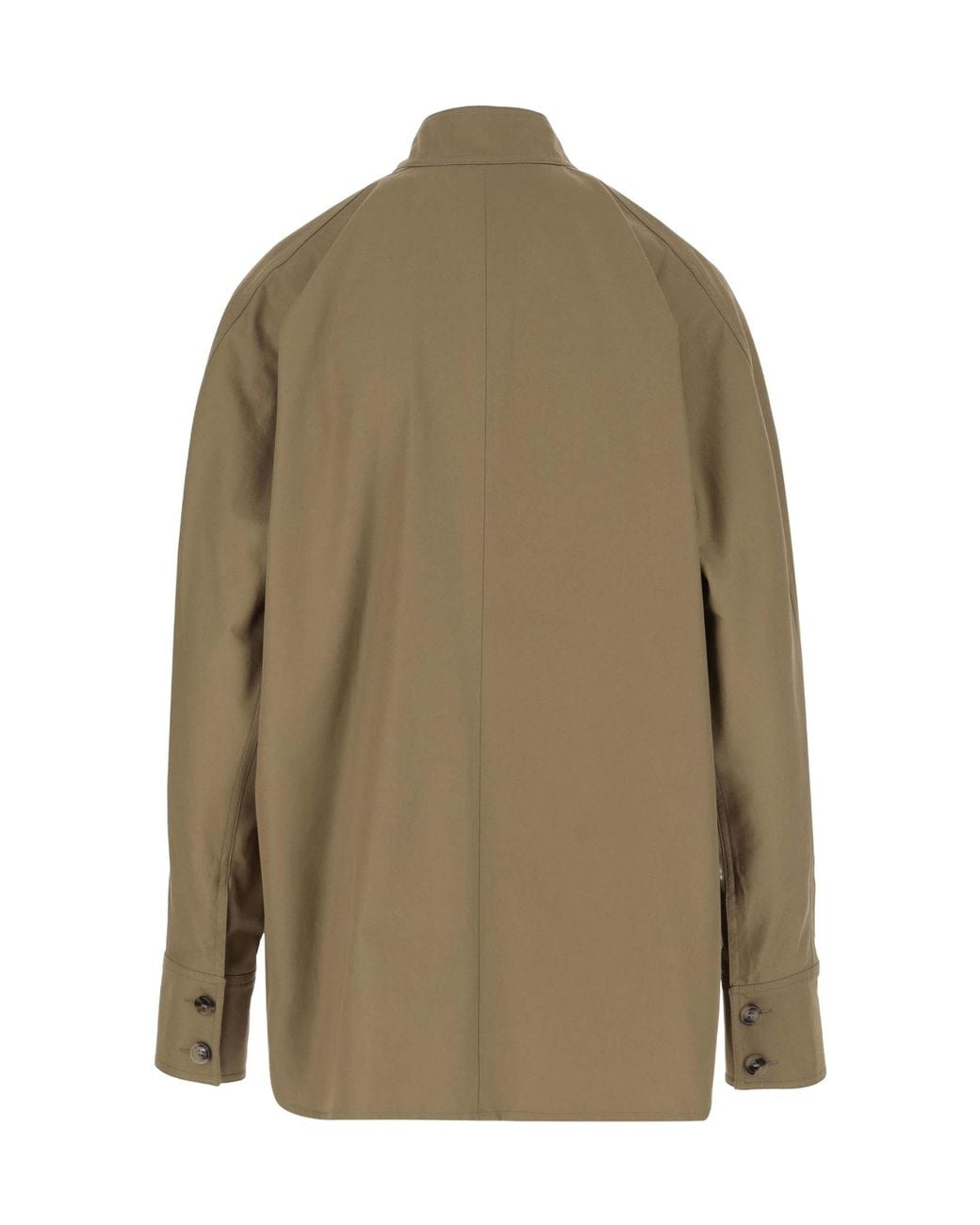 Saint Laurent Green Saharienne Buttoned Long-Sleeved Shirt