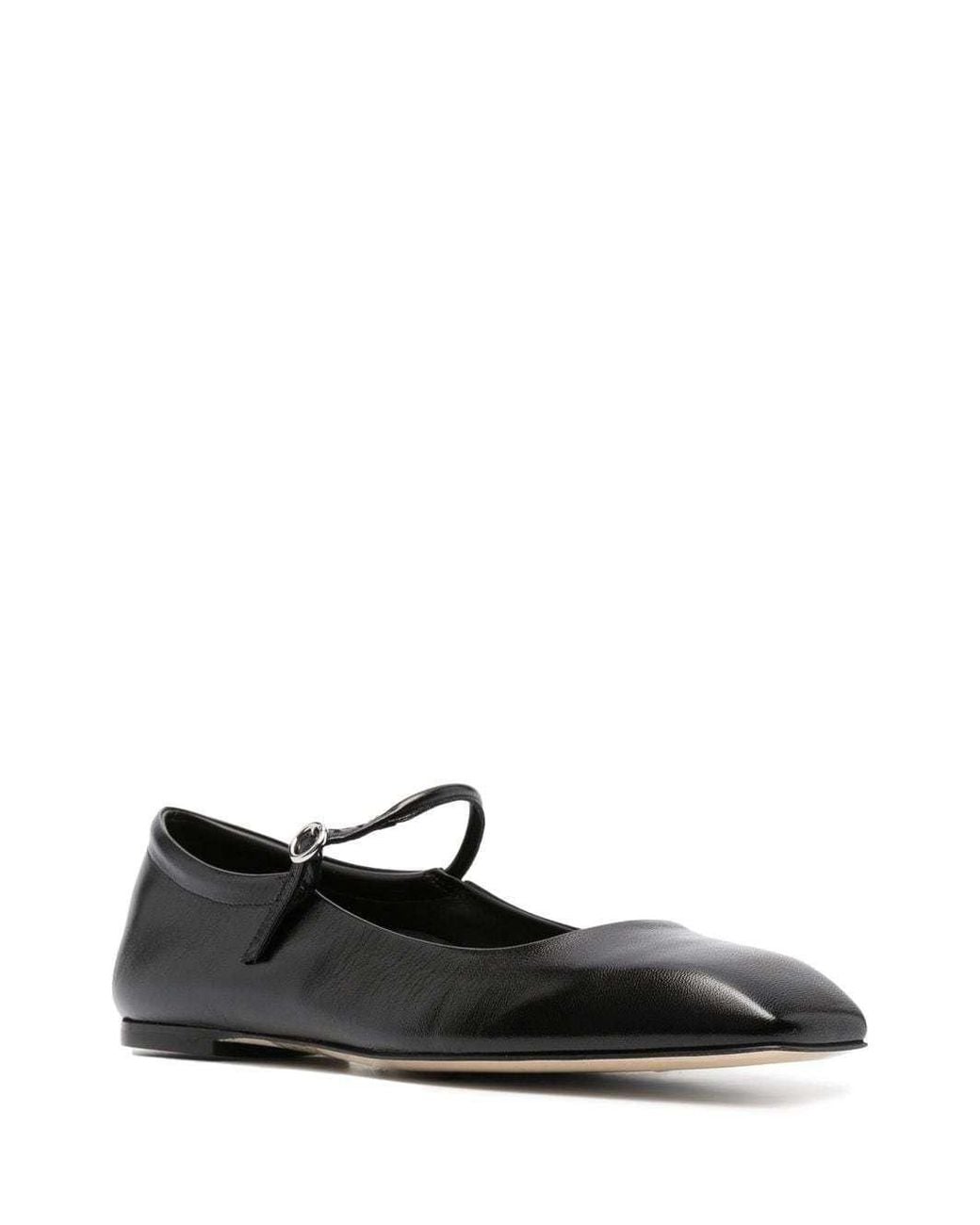Aeyde Black Uma Square Toe Mary Jane Flats