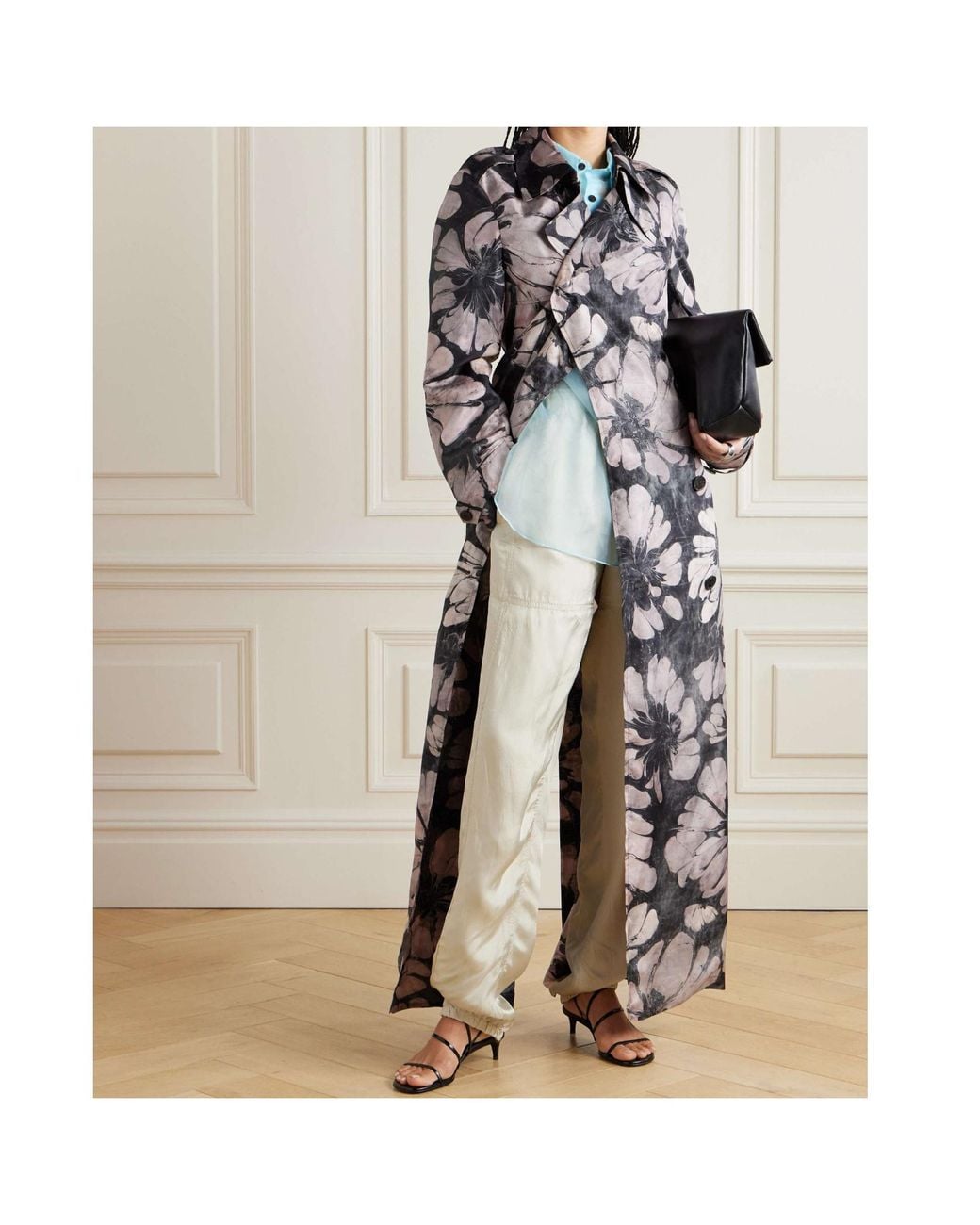 Dries Van Noten White Floral Trench Coat