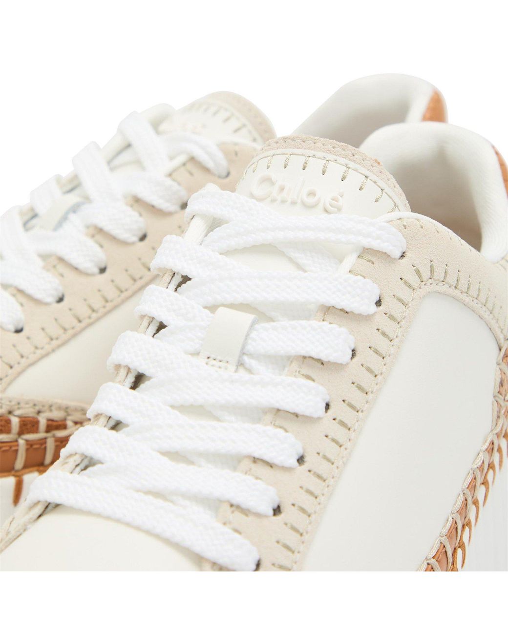 Chloé Natural Snake-Pattern Patchwork Thick-Soled Shoes