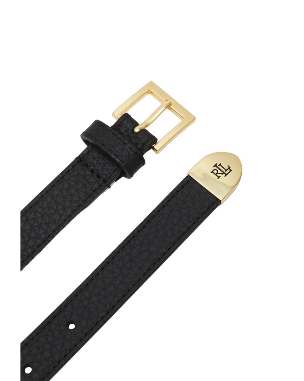 Ralph Lauren White Lauren Logo-Engraved Buckle-Fastened Belt