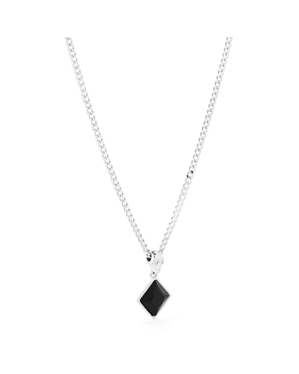 McQueen White Double Skull Chain Necklace for men