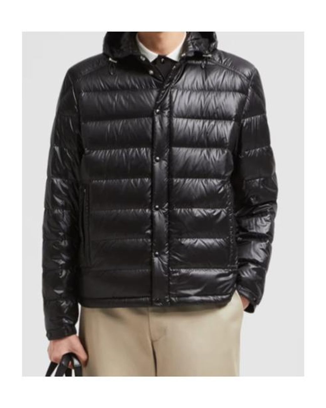 Moncler Black Gliere Logo Patch Padded Jacket for men