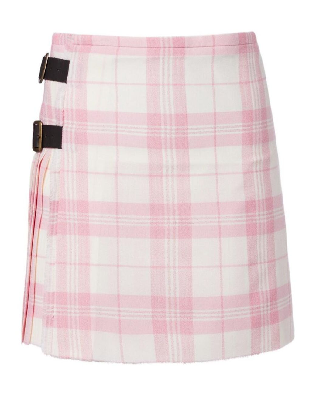 Vivienne Westwood Pink Plaid Wool-Blend Miniskirt