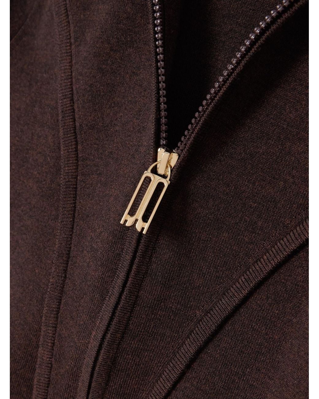 Victoria Beckham Brown Simple Zip-Up Hoodie
