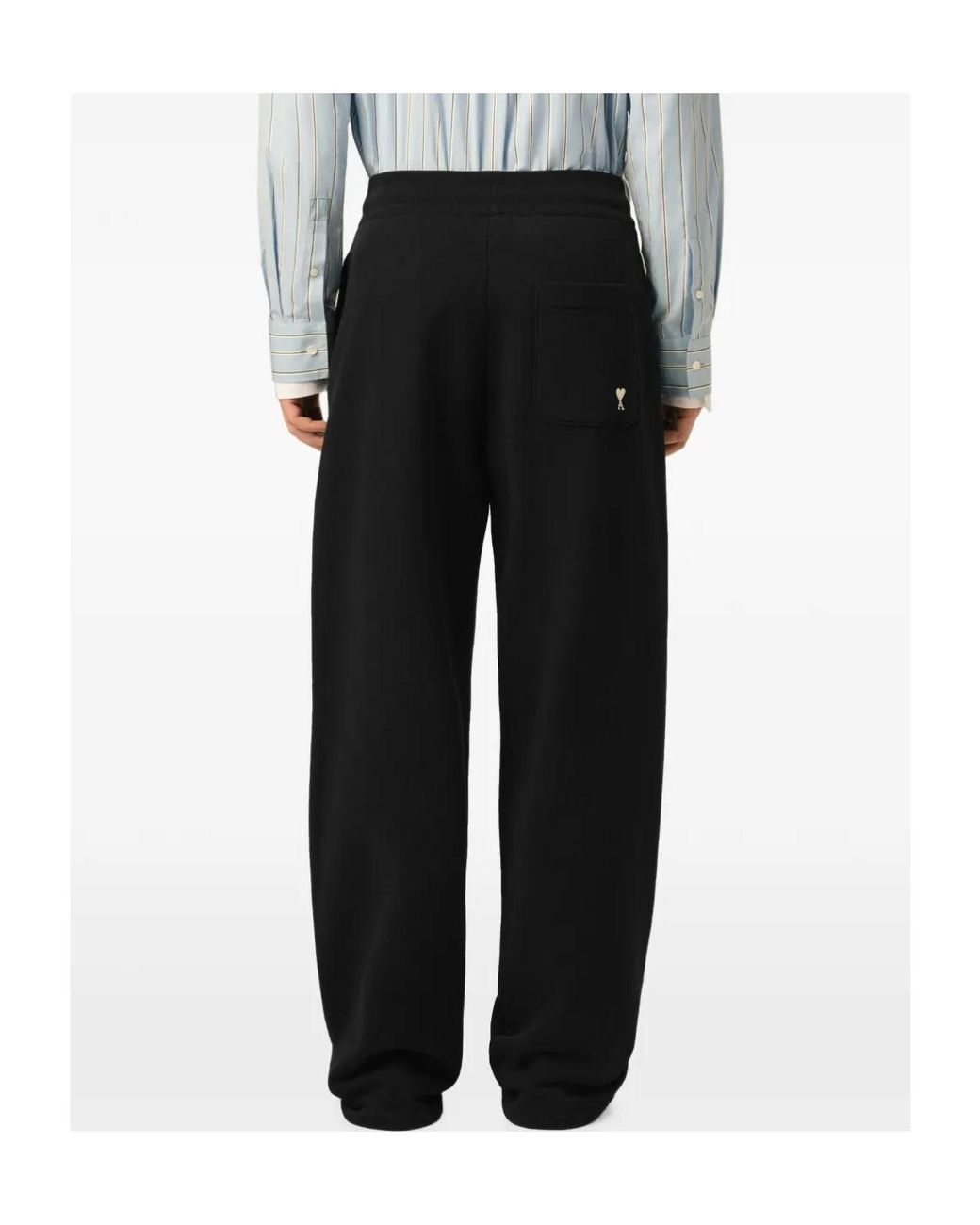 AMI Blue Drawstring Wide-Leg Trousers for men