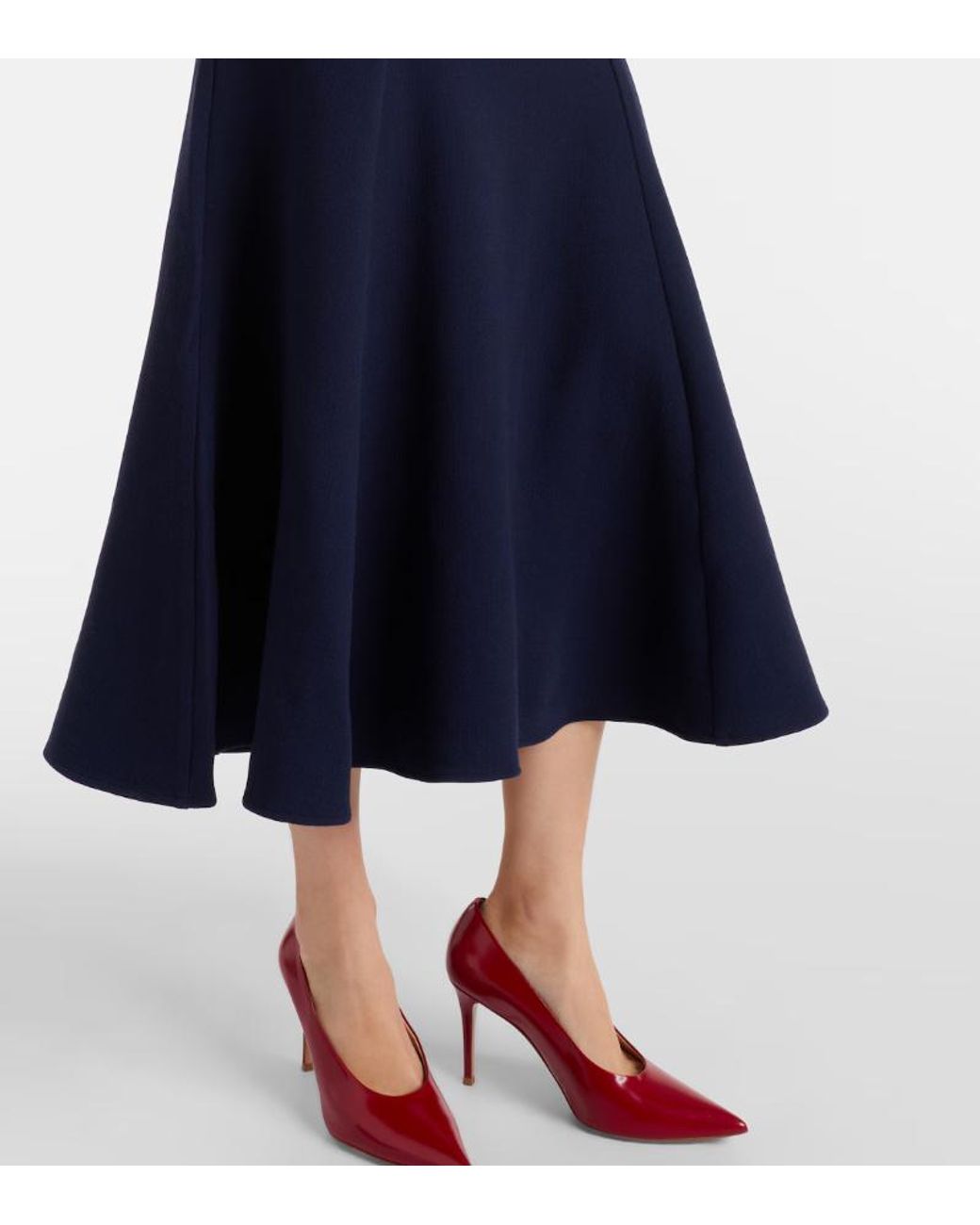 Roland Mouret Blue Belted Wool Crêpe Midi Dress