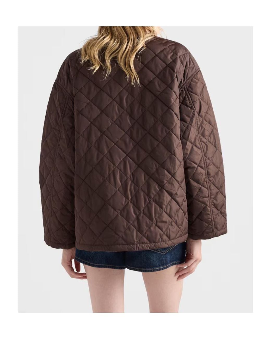 Prada Brown Lightweight, Quilted Re-Nylon Jacket