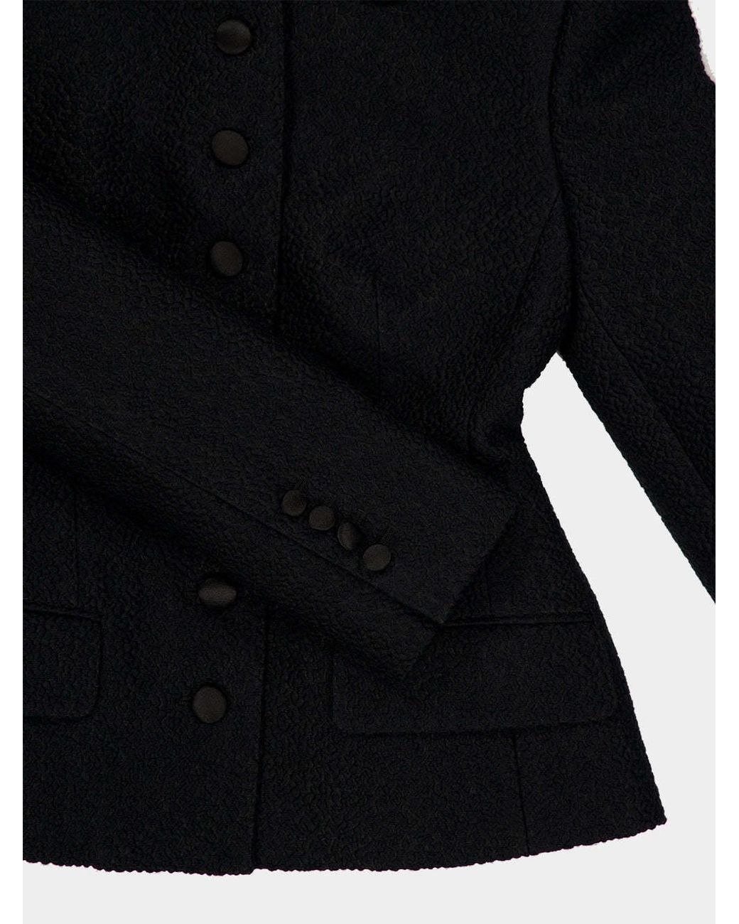 Dolce & Gabbana Black Button-Down Wool Jacket