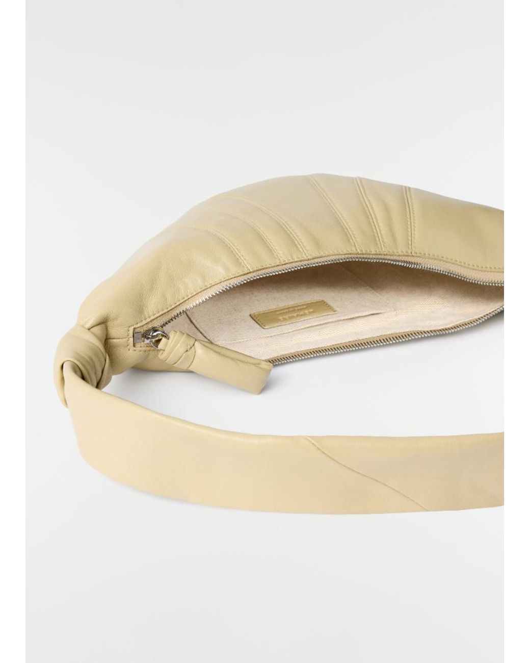 Lemaire White Small Croissant Knotted Shoulder Bag for men