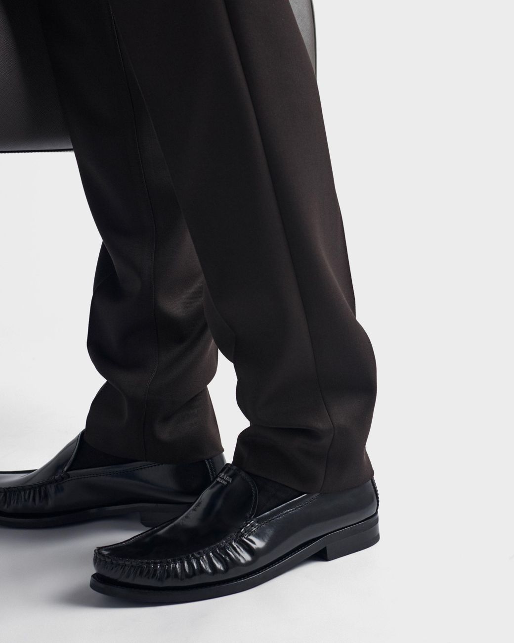 Prada Black Pleated Tailored Trousers for men