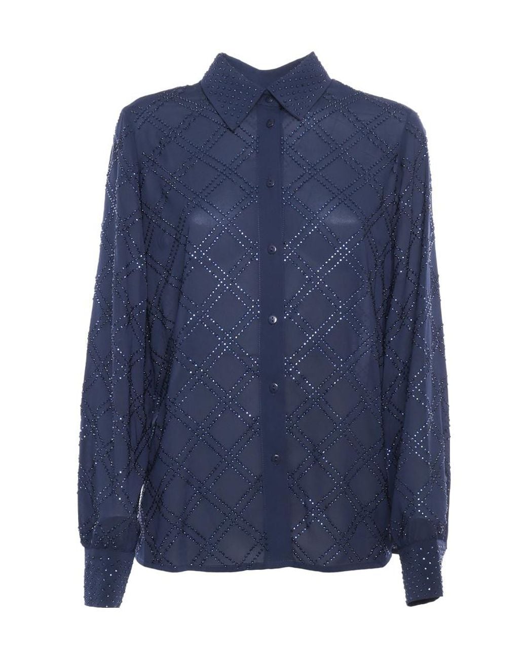 P.A.R.O.S.H. Blue P.A.R.O..H. Long Sleeved Embellished Shirt