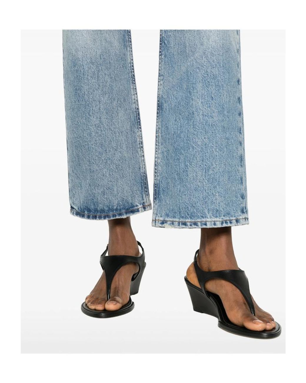 Citizens of Humanity Blue Faye Faded Straight-Leg Jeans