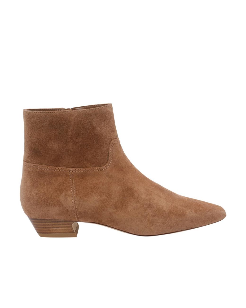 Stuart Foot Stuart Weitzman Chunky Heeled Ankle Boots in Brown | Lyst