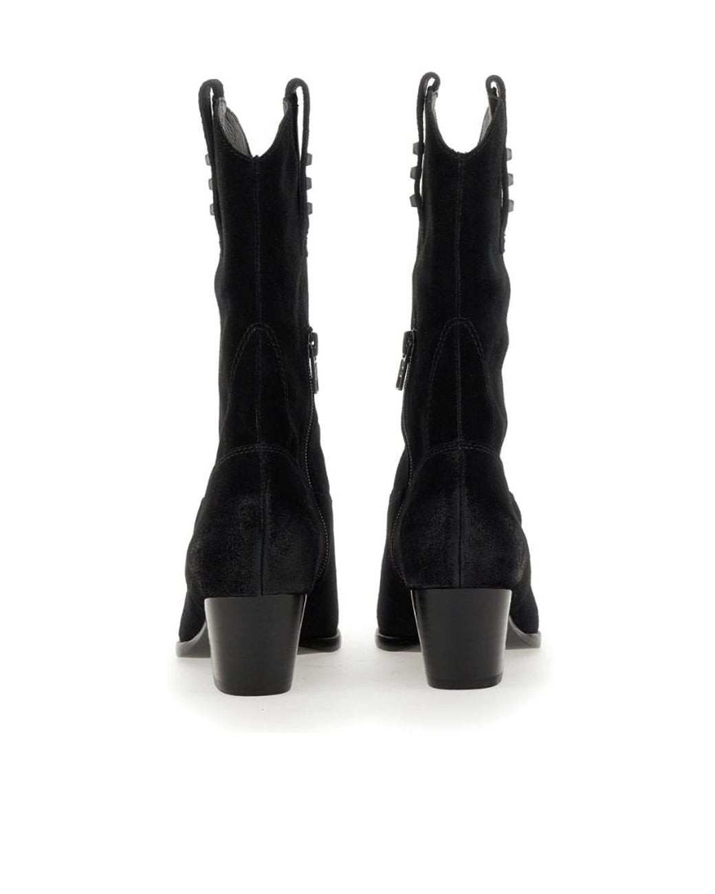 Ash Black Pointed-Toe Ankle Boots