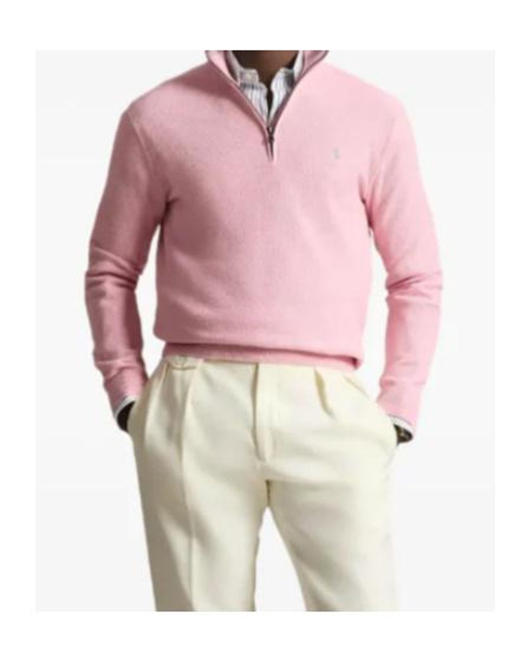Polo Ralph Lauren Pink Polo Pony Half-Zip Jumper for men