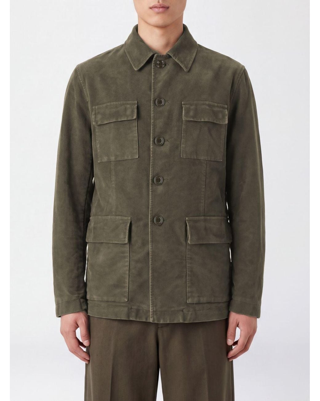 Aspesi Green Ray Multi-Pocket Jacket for men