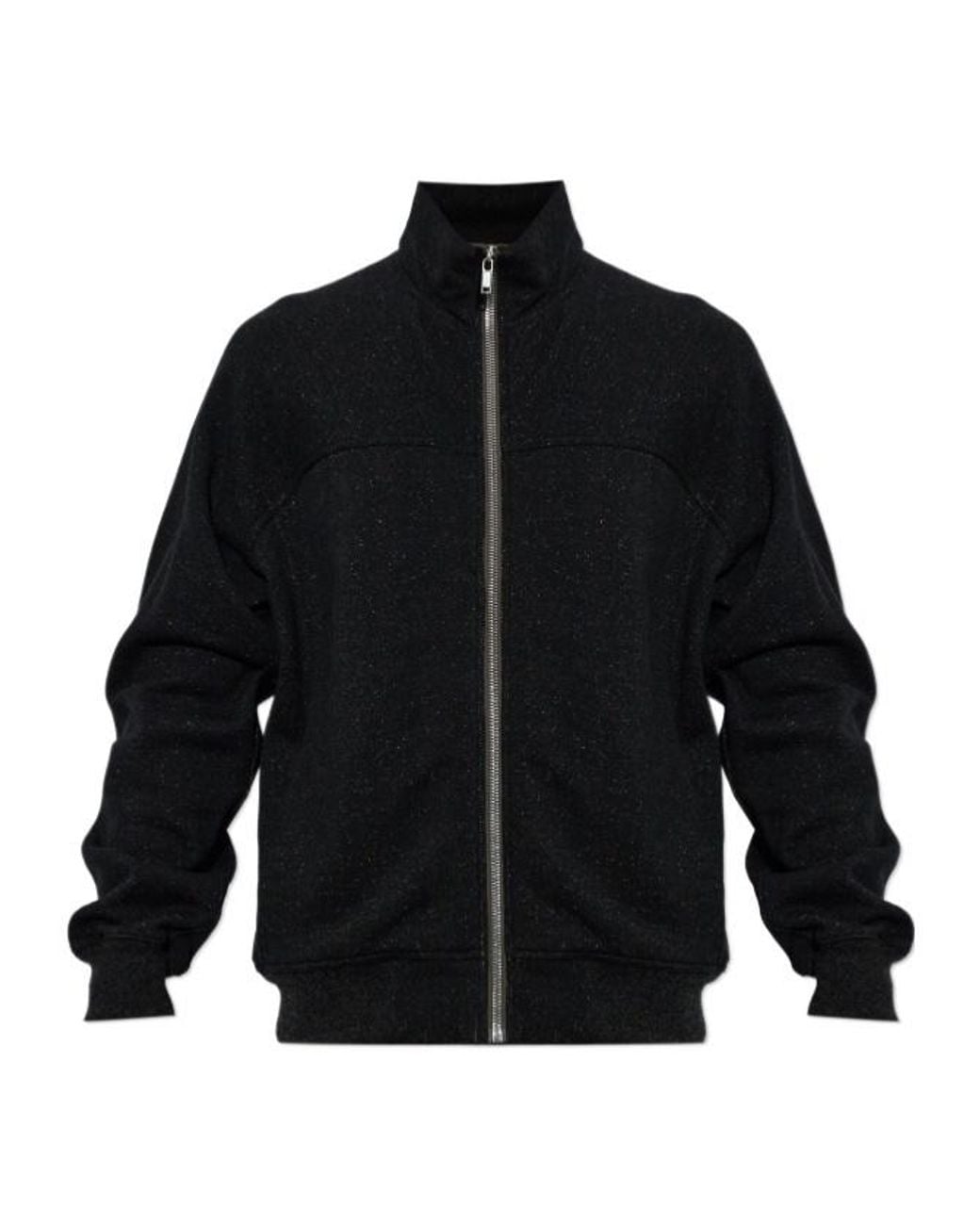 Rick Owens Black Funnel-Neck Zip Sweatshirt for men
