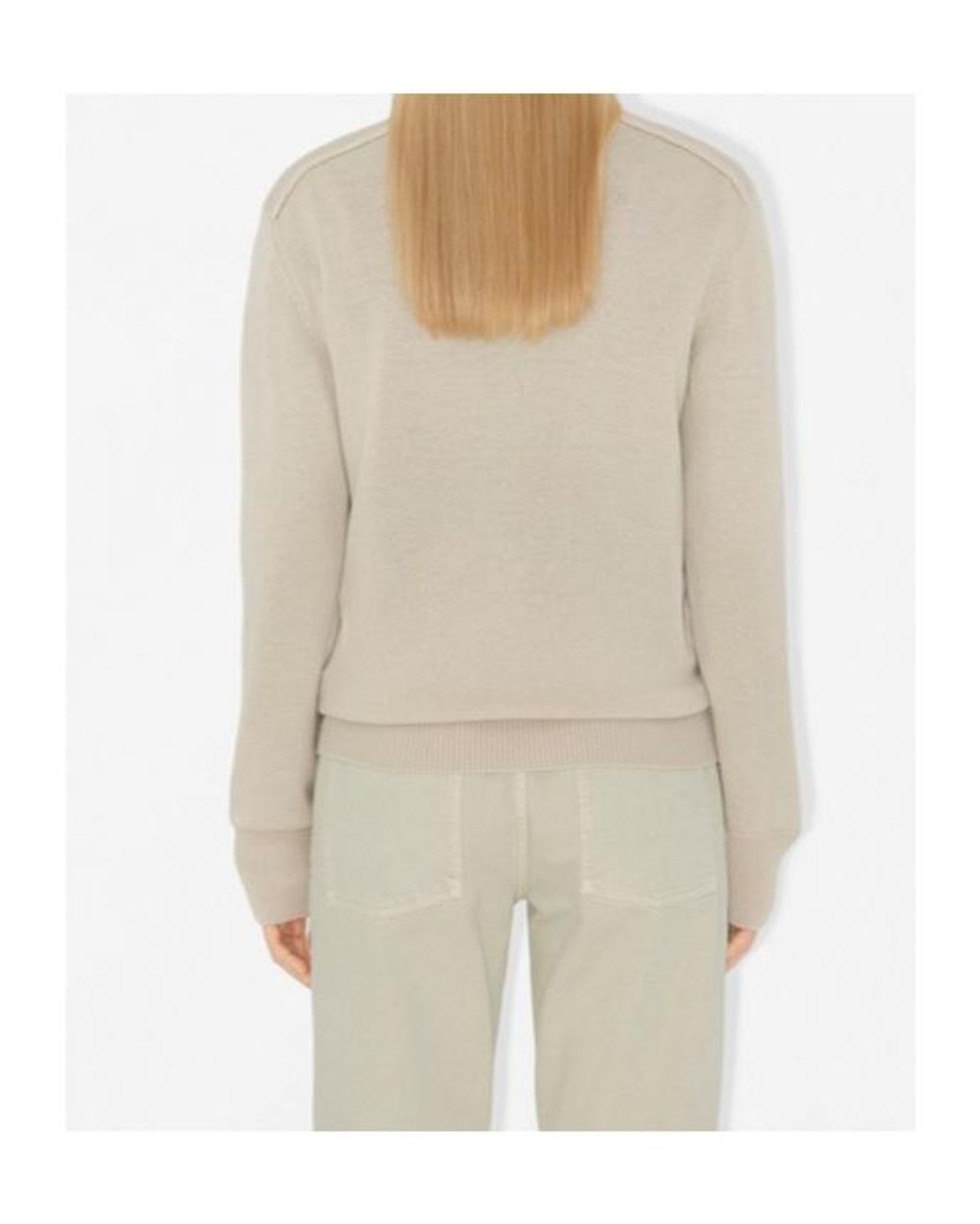 Burberry Natural Checked Knitted Crewneck Jumper