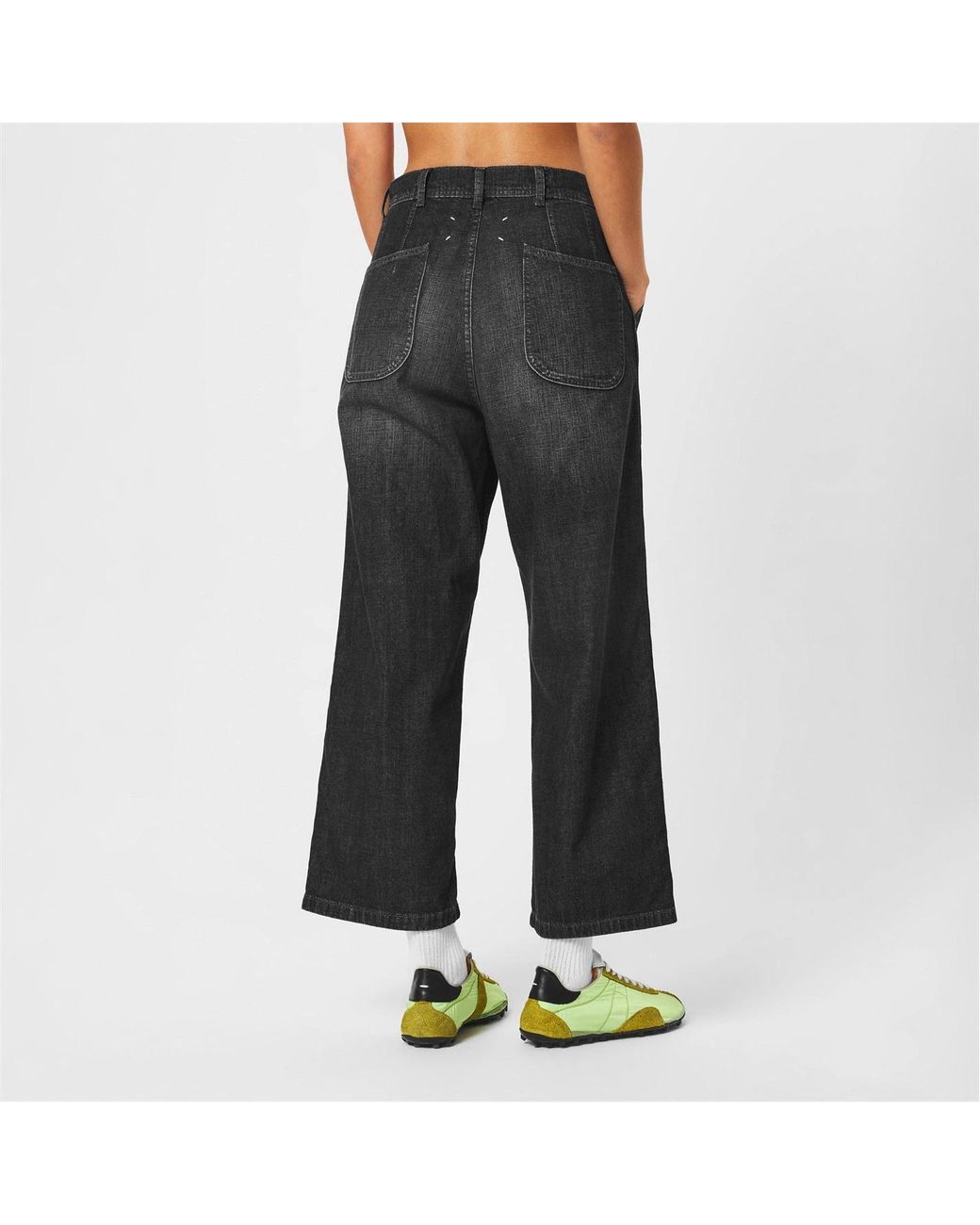Maison Margiela Gray Belt-Lined Denim Trousers