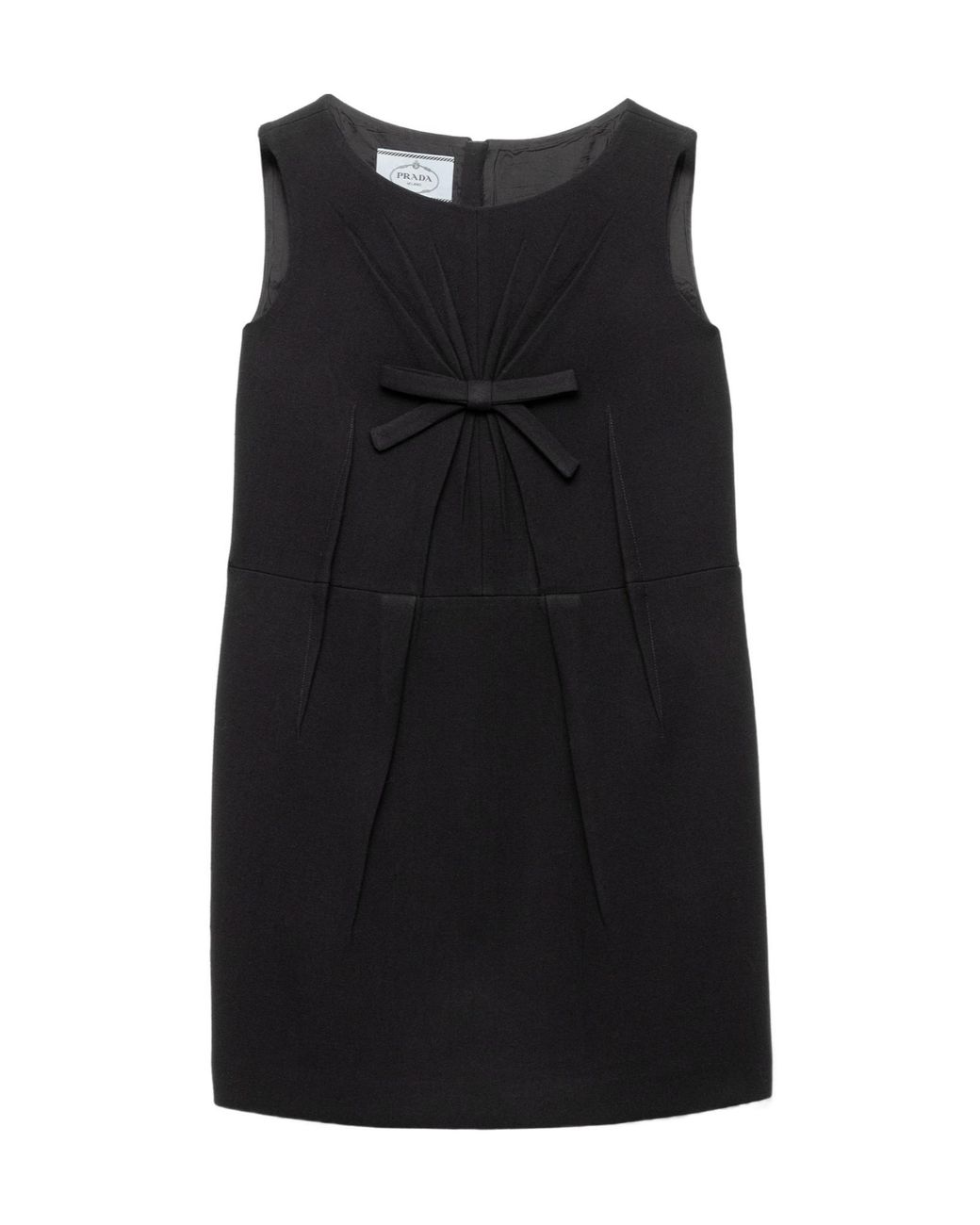 Prada Black Wool Natté Sleeveless Mini Dress