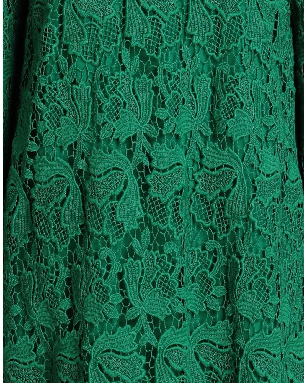 Max Mara Green Solid Color Lace Dress