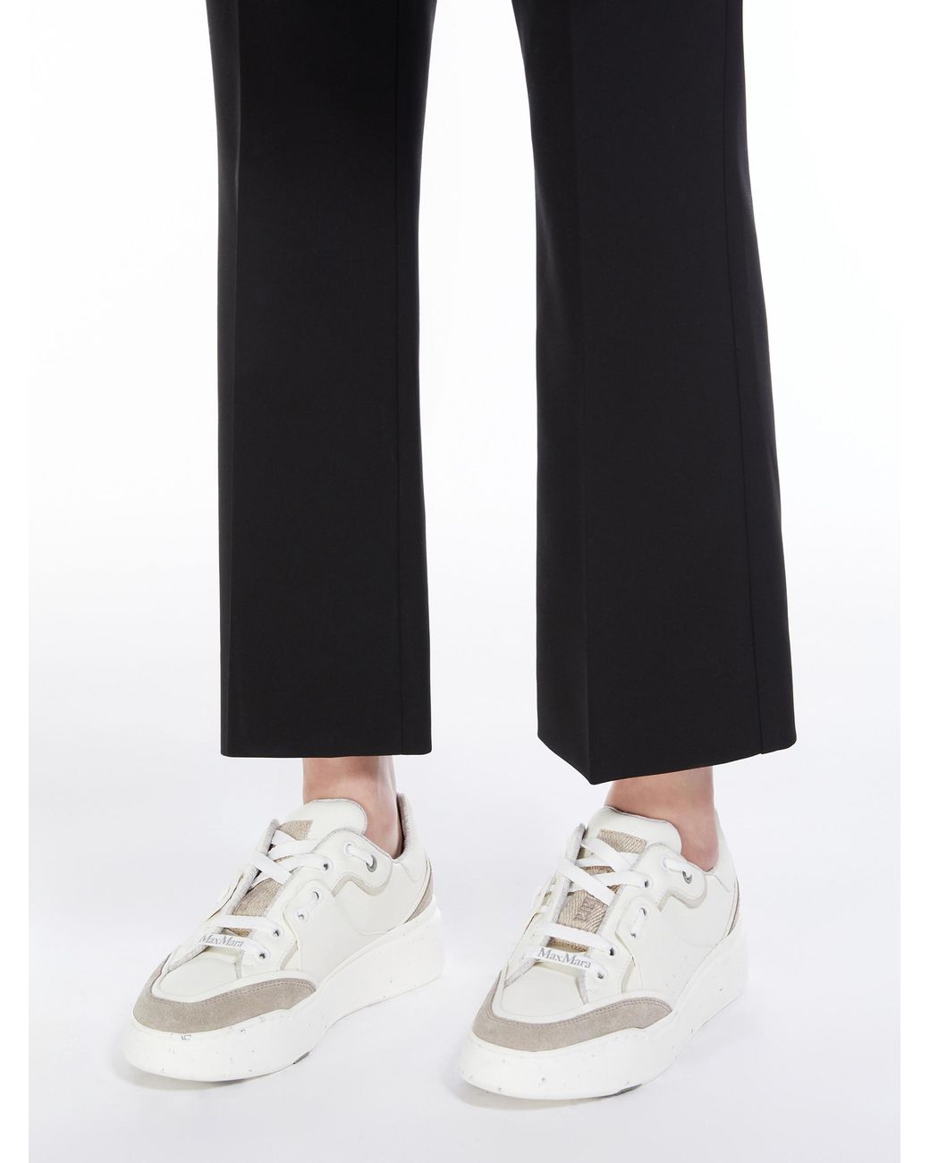 Max Mara White Lace-Up Low-Top Sneakers