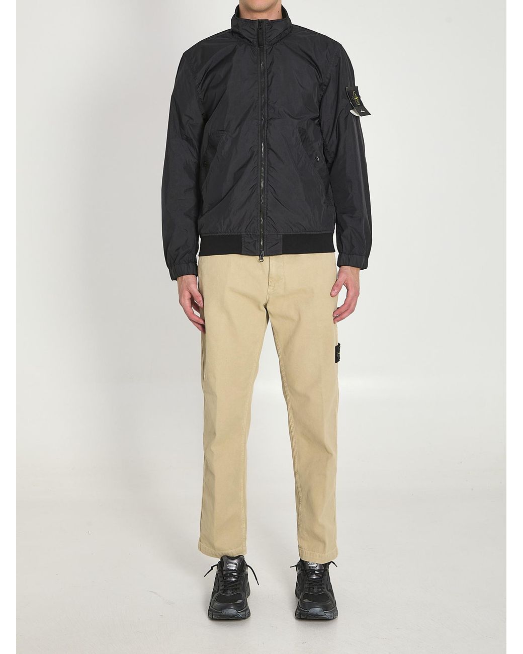 Stone Island Black Lightweight Nylon Rep Jacket for men
