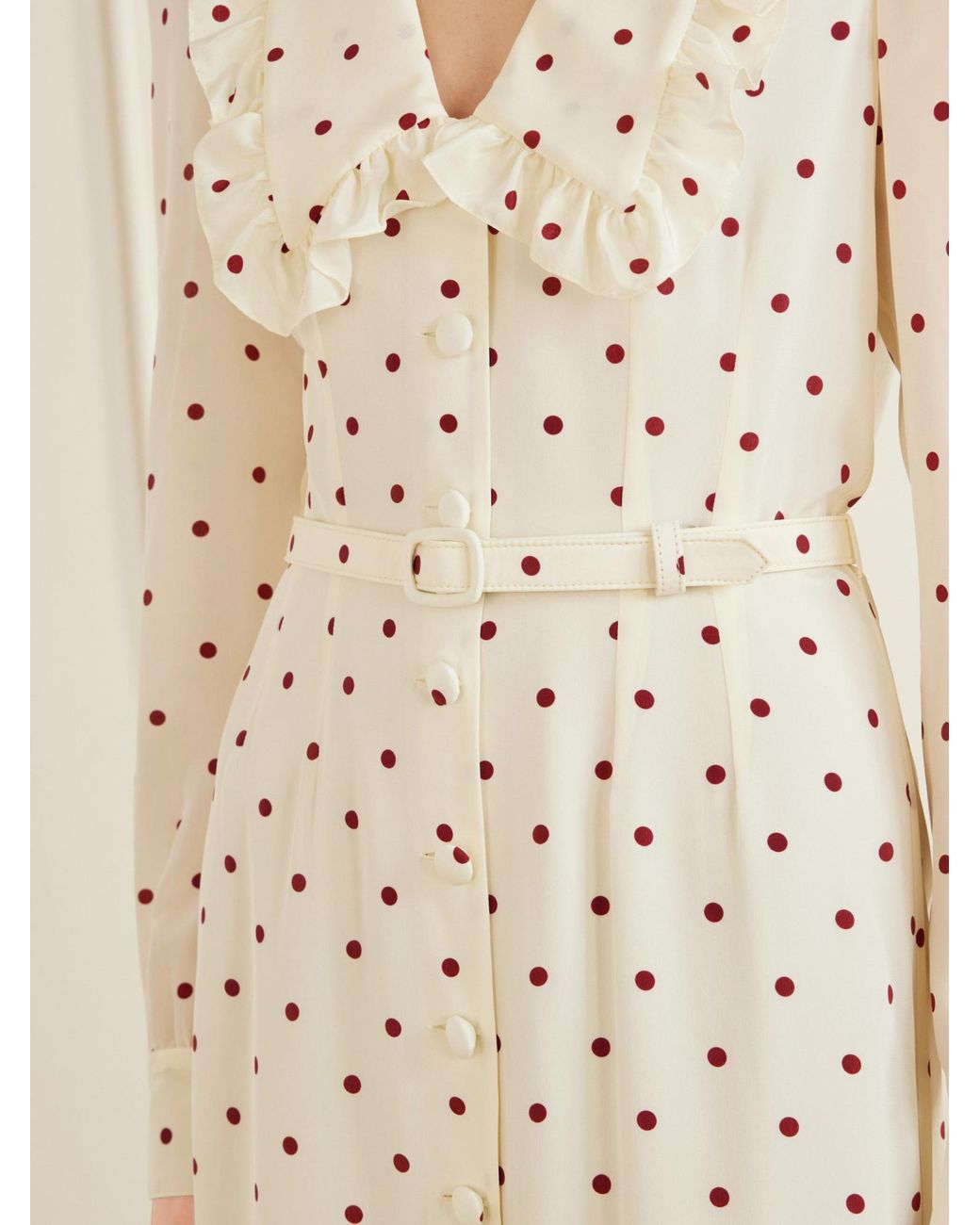 Alessandra Rich Natural Silk-Crepe Midi Dress