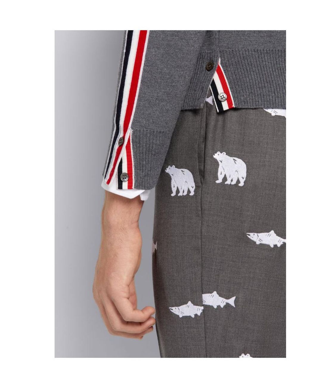 Thom Browne Gray Round-Neck Sweater for men