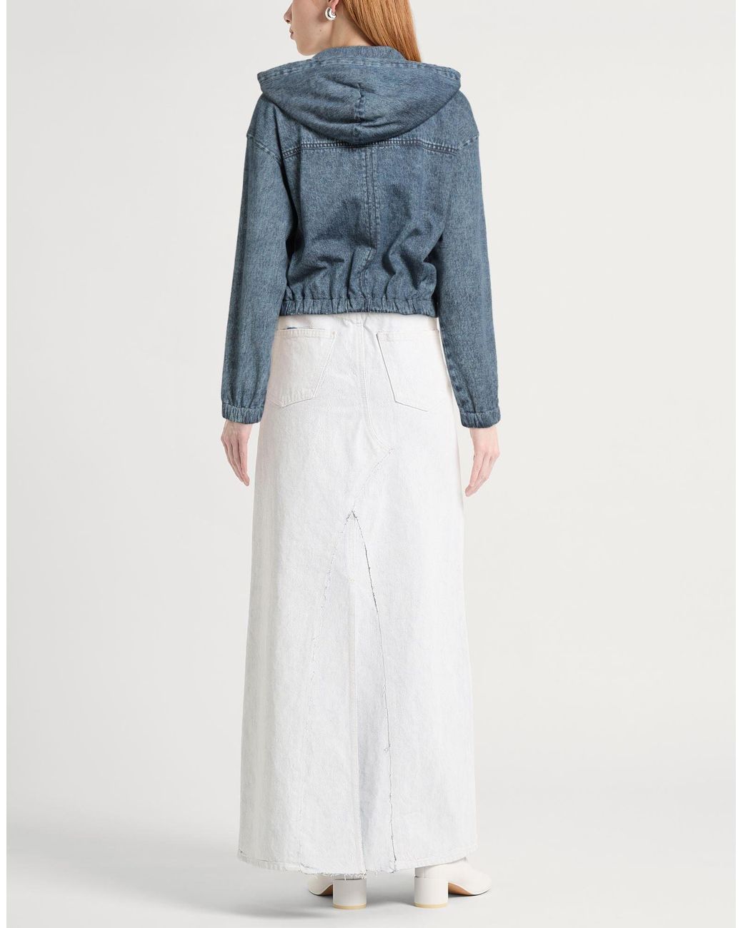 Rag & Bone Blue Denim Hooded Baseball Jacket