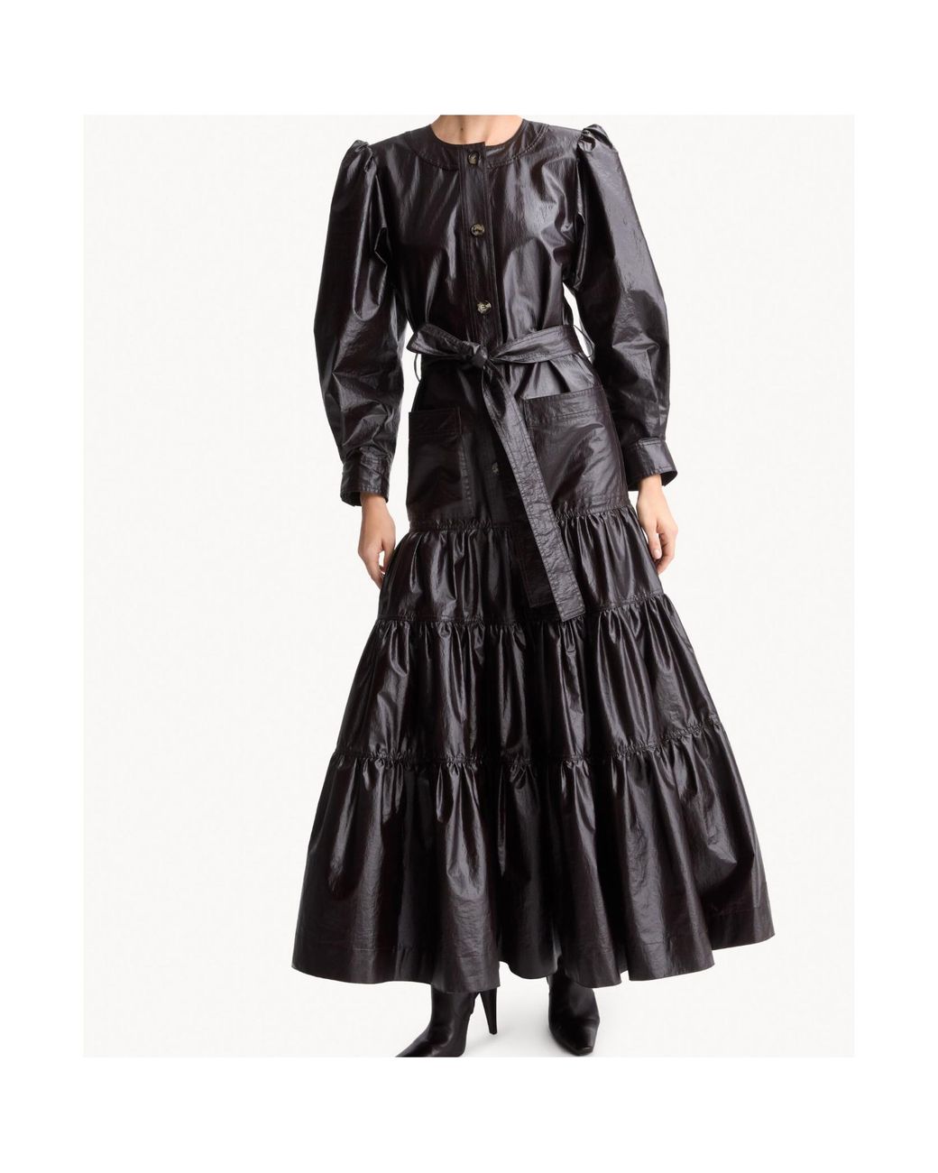 Saint Laurent Black Saharienne Prairie Dress