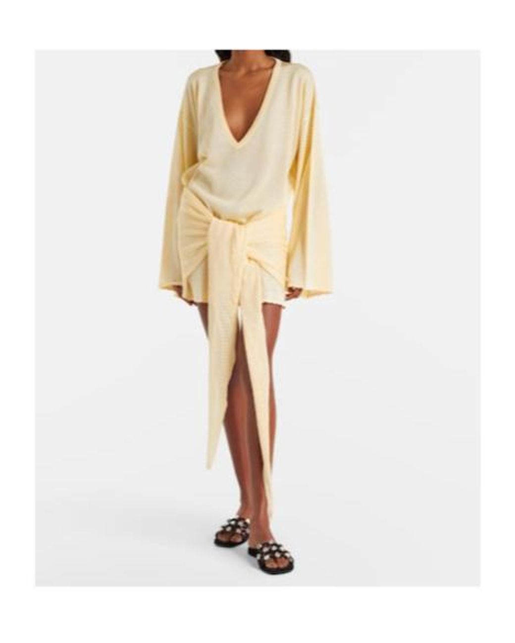 The Attico Natural Open-Knit Minidress
