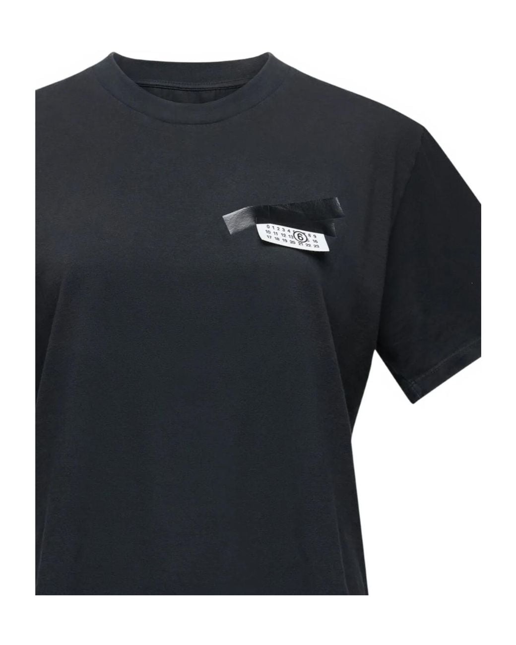 MM6 by Maison Margiela Black Numeric Signature Crewneck T-Shirt