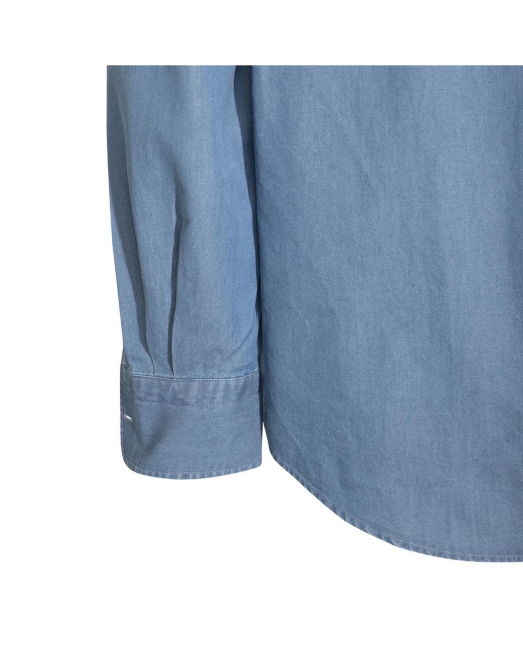Loro Piana Blue Chest Pocket Long-Sleeved Shirt for men