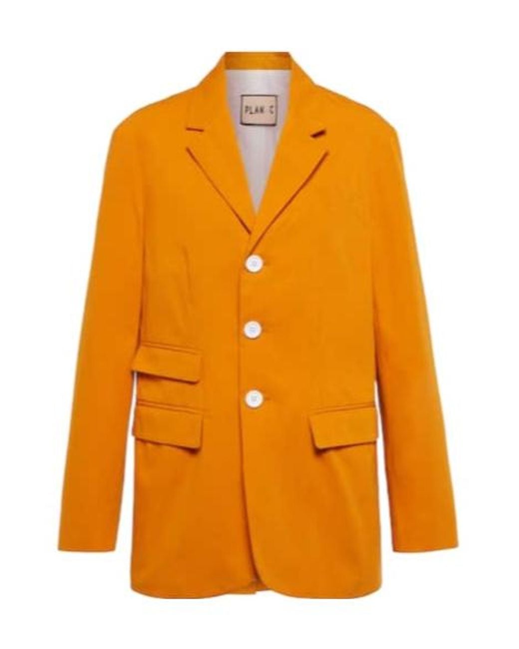 Plan C Orange Cotton Poplin Blazer