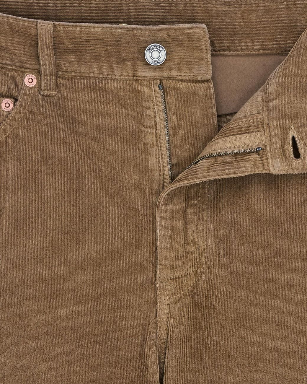 Saint Laurent Brown High-Waist Corduroy Trousers