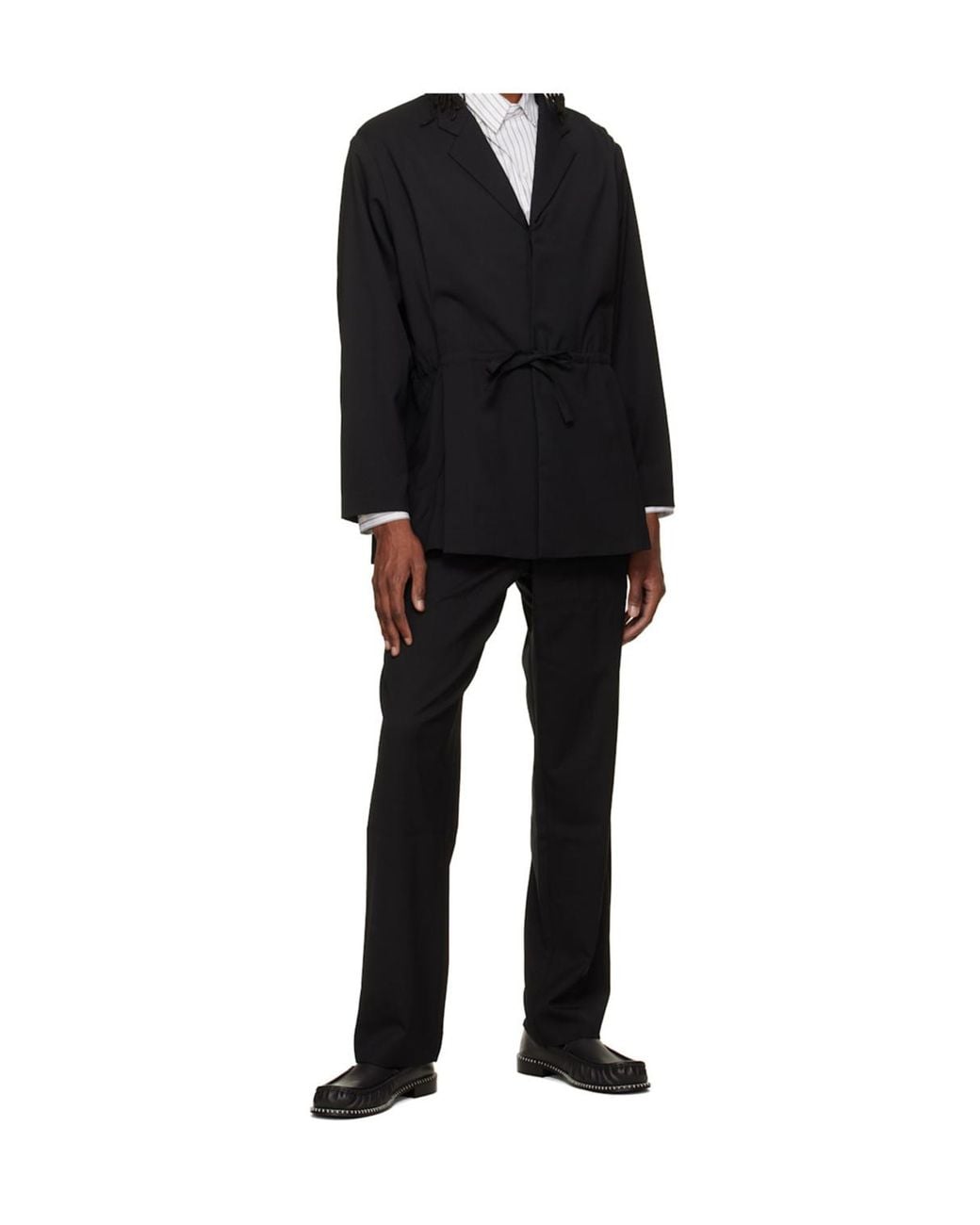 Kiko Kostadinov Black Mid-Rise Casual Trousers for men