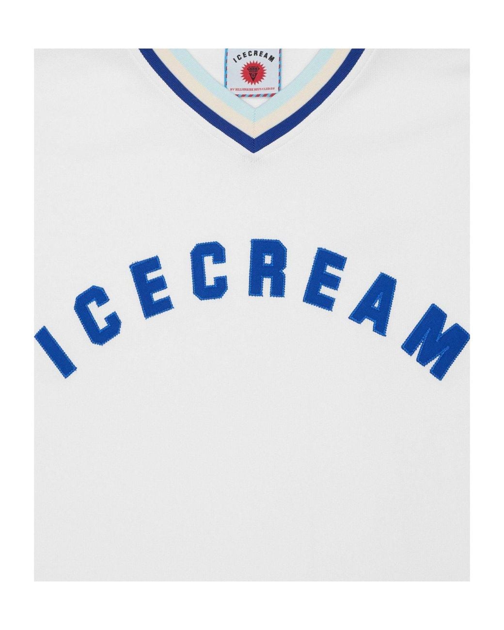 ICECREAM White V-Neck Short-Sleeved T-Shirt for men
