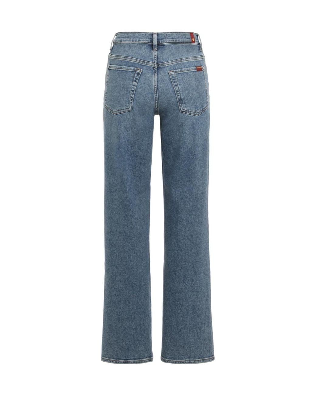 7 For All Mankind Blue Stovepipe Straight Jeans